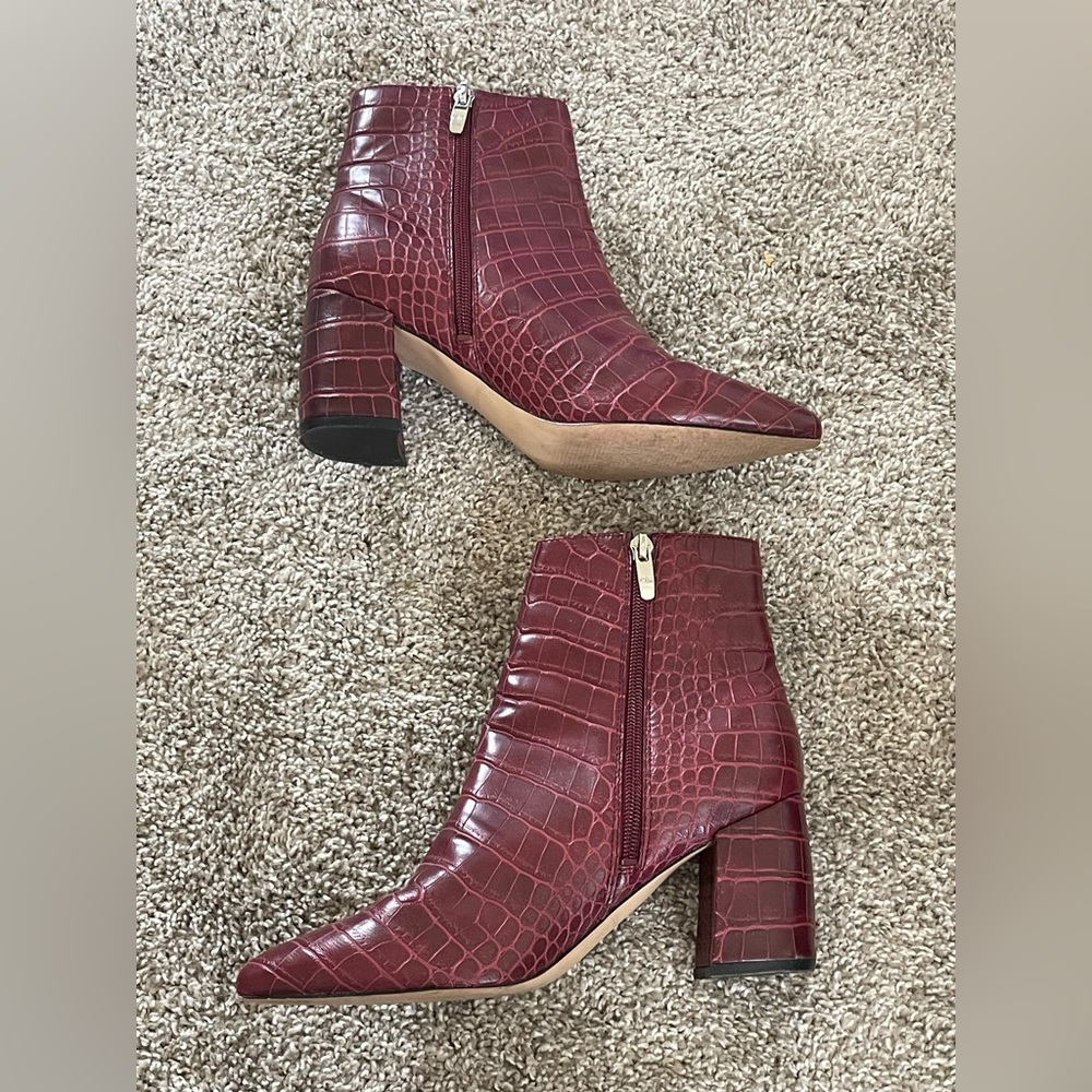Marc Fisher Crocodile Heeled Ankle Booties - Like New- Worn Once